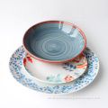 Round Shape Porcelain Ceramic Decal Dinnerware Sets